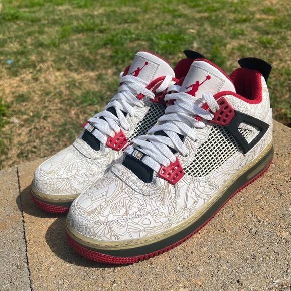 Jordan Shoes Nike Air Jordan Fusion 4 Laser Afj Shoes White Red